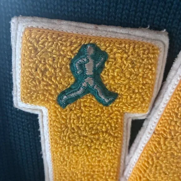 Vintage Hunter Green Varsity Cardigan Sweaters - Roy M. Smith Knitting Mills - Picture 6 of 8